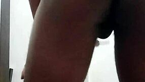 This gay stud strips down to his panties for some action