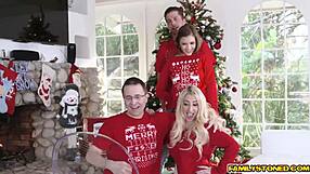 Stepbro Continues Screwing Riley Maes Shaved Pussy with Big Cock