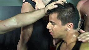 Gay piss club orgy with daddy group sex