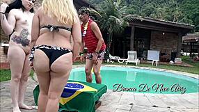Melissa Alecxander And Myke Brazil Fuck With Couple In Pool