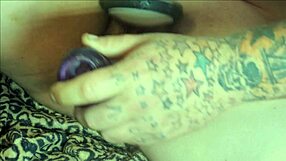 My cookie soaks the bed with her wet pussy using toys while squirting for daddy