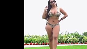 Indian babe with big boobs fucks in bikini. Intense sex scene.