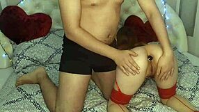 fucked and cummed on the ass of a cute brunette babe