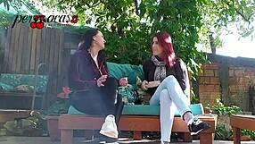 This woman competes by offering assistance in a pleasurable way with William.