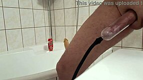 Wow, dildo and pump action in intense gay anal play session now!