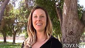 Alluring Teen Slut Licks Erected Cock in POV