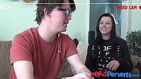 young beauty takes cum on face from fake producer