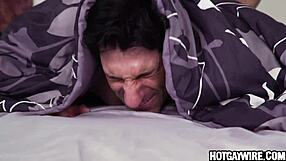 Hunk caught masturbating in rubber ass during gay threesome