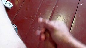 homemade handjob on cock ending in cumshot on floor