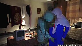 Muslim teen working girl in local army uniform