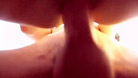 He turns me on, revealing my wet pussy before big cock action.