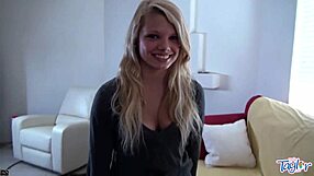 Little Taylor And Her Teen Girlfriend Get Naughty During Couch Interview. Blonde Brunette Lesbian Casting Turns Wild.