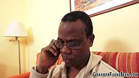Teen licked and pounded by black old grandfather