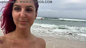 voyeur catches african woman on beach trail