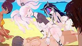 Danganronpa Girls Reverse Gangbang with Creampies.