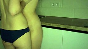 Homemade Lesbian Kitchen Sex With Fingering And Masturbation