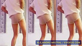 Alejandro Mistral Dances Erotically in White and Blue Underwear