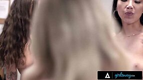 girlsway - gorgeous april olsen and her rivals have to fuck their way for a big promotion