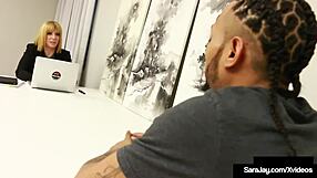 Sara Jay Milks Co-Worker's Monster Cock In Office