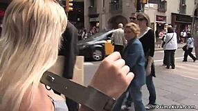 Spanish Blonde Humiliated In Public Bondage Display