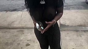 London Ebony Queen With Big Tits Fucks Benji Bands' Monster Cock In Booth