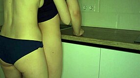 Homemade Lesbian Kitchen Sex With Fingering And Masturbation