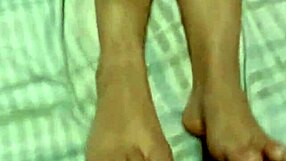 after his massage, i return the favor with a footjob and make him cum on my feet