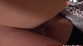 German teen student does real user date casting with stranger.