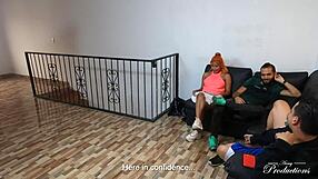 hidden camera catches cleaning girl in threesome, muff diving and blowjob for cash with annrides and daniclarkoficial.