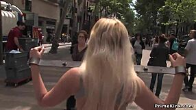 Spanish Blonde Humiliated In Public Bondage Display