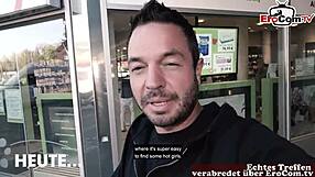 German teen student does real user date casting with stranger.