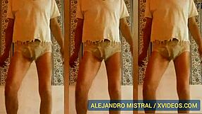 Alejandro Mistral Dances Erotically in White and Blue Underwear