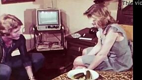 My Secret Life with Vintage Flatmates in Retro Blowjob Scene