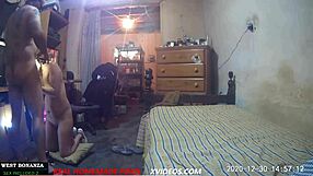 in the bar, horny bartender sucks and fucks, ending with cum on tits