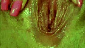 So Close Up Pussy View with Hairy Beaver in Stockings. Fingering and Blowjob Action!