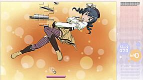 Makishima saori rips clothes in striptease during arkanoid gameplay!