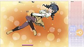 Makishima saori rips clothes in striptease during arkanoid gameplay!