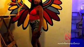 teen dancing and shaking ass on wall