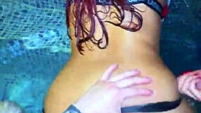 Quick swim with stepsister in family pool