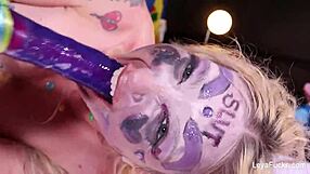 Leya Falcon Dildos Herself With Big Tits Exposed!