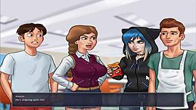 Jenny shows off huge tits in Summer Time Saga uncensored part 4