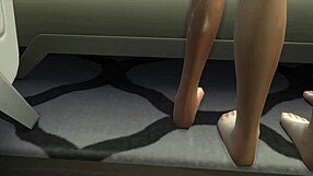 משחק הסימס - מכריח חברה למצוץ בסצנת קריקטורה 3D פרועה