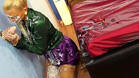 Hot blonde European babe enjoys a classy glamour session