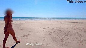 Wife gets naked for a hot day on the beach for some outdoor clothes off fun