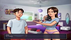 Jenny shows off huge tits in Summer Time Saga uncensored part 4