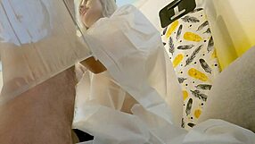 Super Hot Blonde Femdom In See-Through Raincoat Ruins Big Cock Orgasms