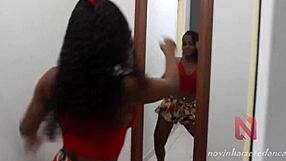teen dancing and shaking ass on wall