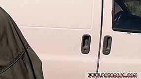 Hot Brunette Teen Swallows Juicy Latina Smuggler!