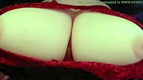 A slut with large baskets suck tits and served a large cock