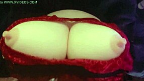 A slut with large baskets suck tits and served a large cock